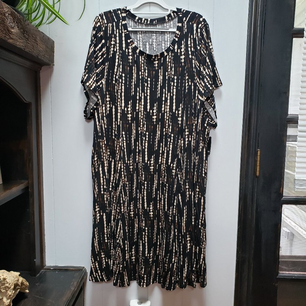 Black Tie-Dye Super Soft Mini Dress